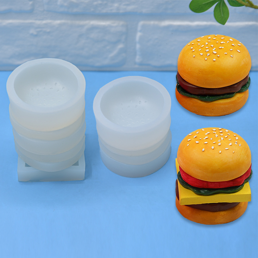 Hamburger bilden Silikon bilden, Keks Schokolade zurück kuchen Werkzeuge kreative Hamburger Kerzen formen freundlicher handgemachte Spielzeug bilden