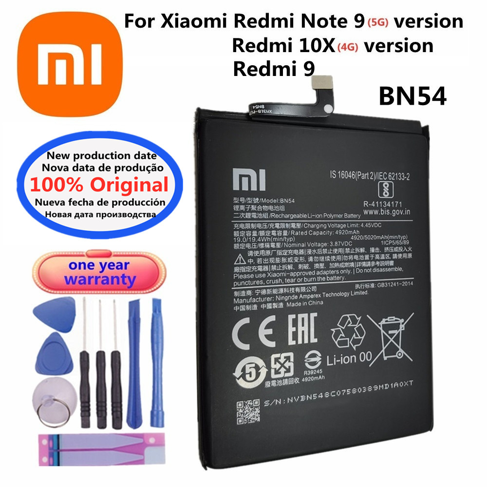 BM4J BN55 Original Battery BN53 BN54 BN46 For Xiaomi Redmi Note 9 9Pro 8 Pro 8pro 8T 9S 10 Pro 10Pro 10X 8Pro / Redmi 7 9: GOLD
