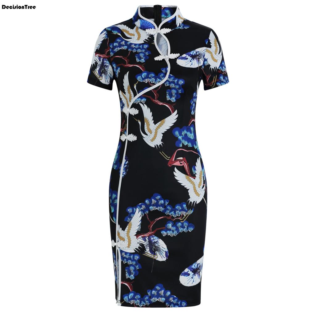 Oosterse Jurk Vrouwen Traditionele Chinese Jurk Mandarijn Kraag Klassieke Cheongsam Vintage Sexy Vestidos Cheongsam Jurk