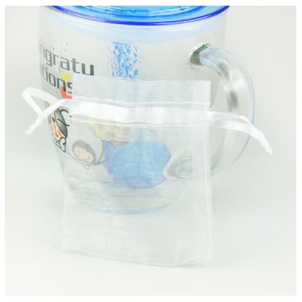 50 stuks witte organza zakjes, organza trekkoordzakjes, organza trekkoordzakjes, snoep sieraden feest bruiloft bedankjes zakjes