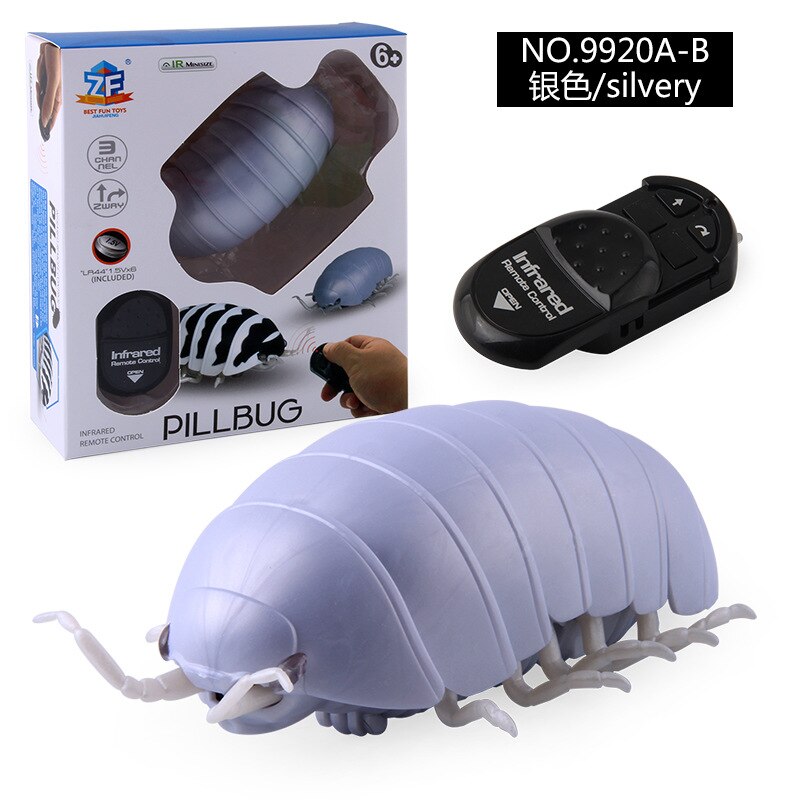 Animals Breadworm Toys Remote Control Infrared Induction Remote Control Animal Insect Electric strange Toy: 9920A-B silver