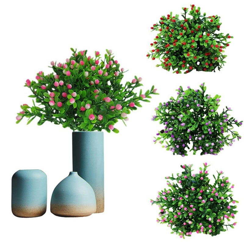 Groene Kunstmatige Bloem Simulatie Milan Kleine Boeket Plastic Plant Bloemen Voor Bruiloft Thuis Office Party Decoratie Art