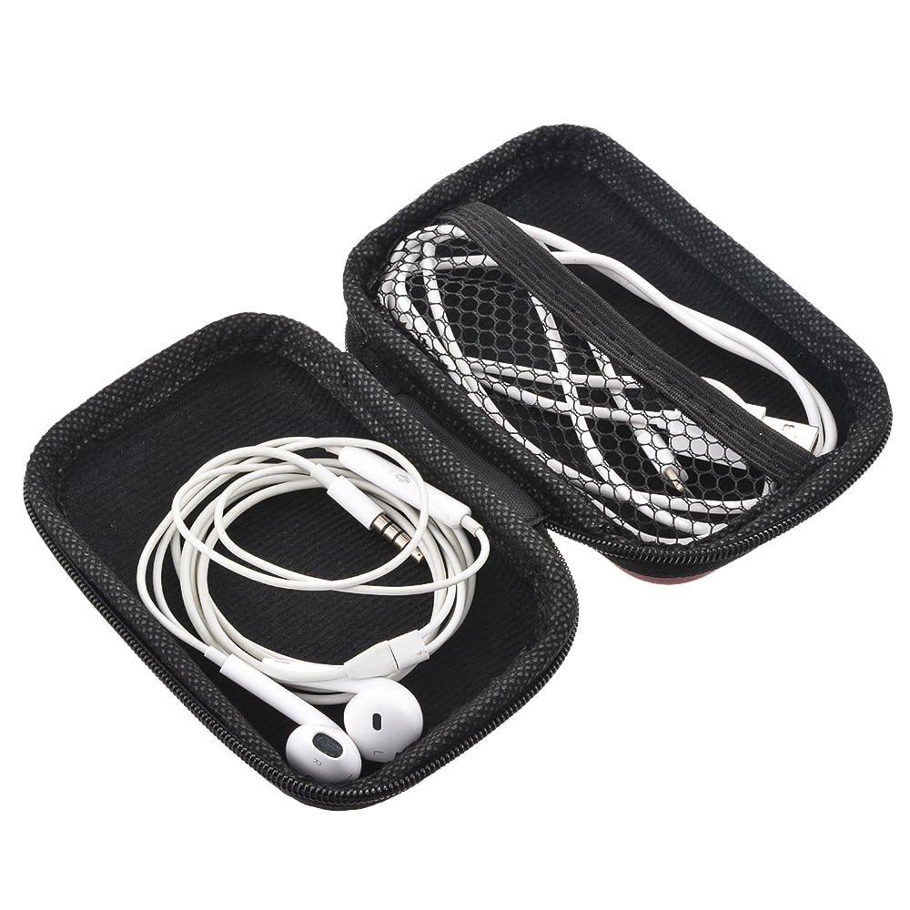 Multi-grid Earphone Case Storage Bag Organizer Polyester Data Cable Travel Storage Bags Power Bank Bag Multifunction
