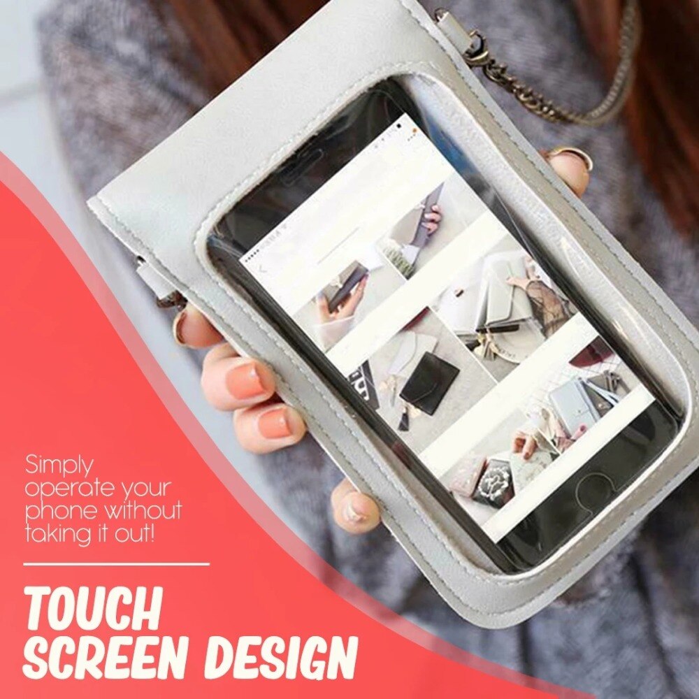 touchable PU Leather Change Bag Wallet Touches Screen Mobile Phone Women bag