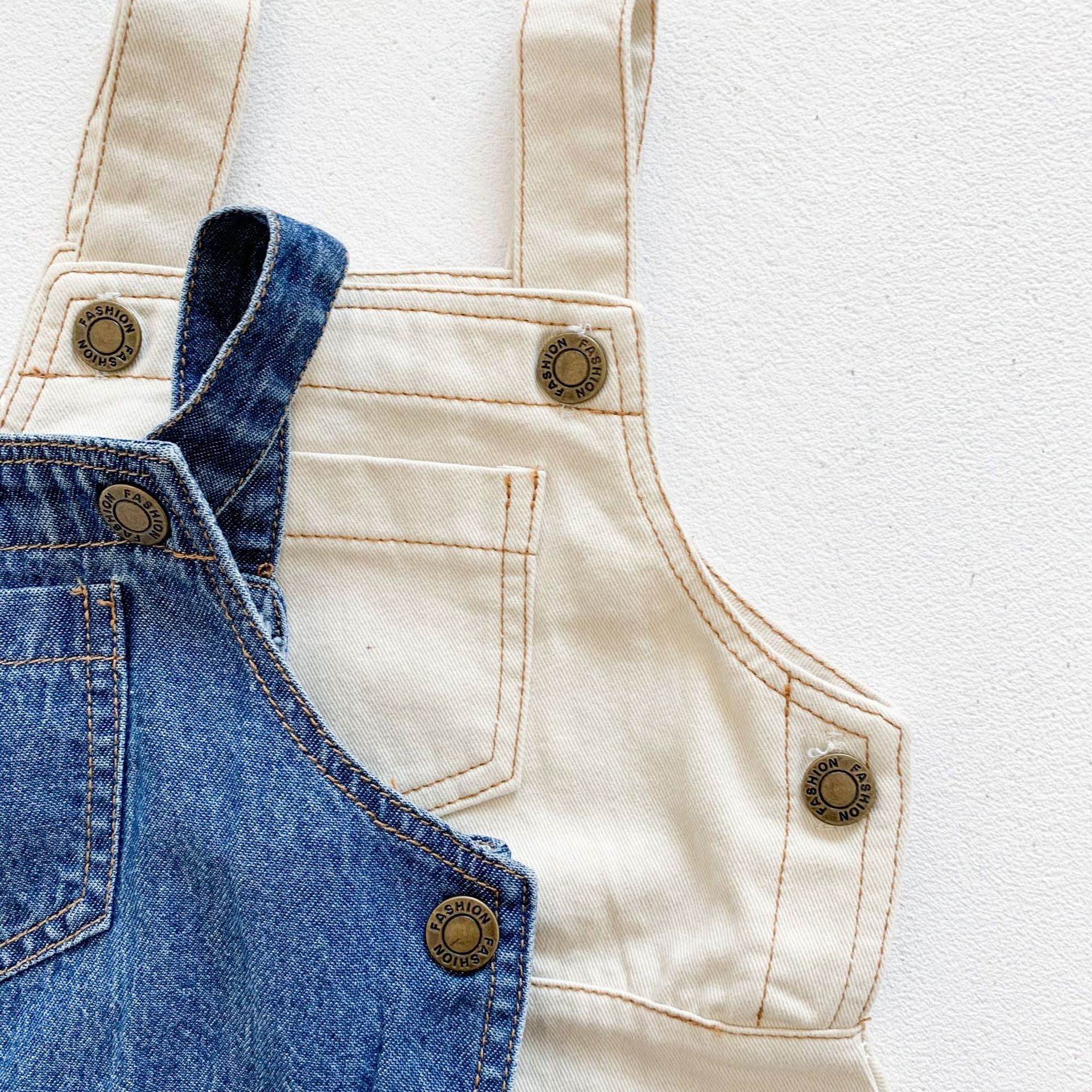 2022 neue Sommer Baby Jungen Denim Karosserie Ärmel Mädchen Overall Kleinkind freundlicher lässig Kleidung 0-3 Jahre