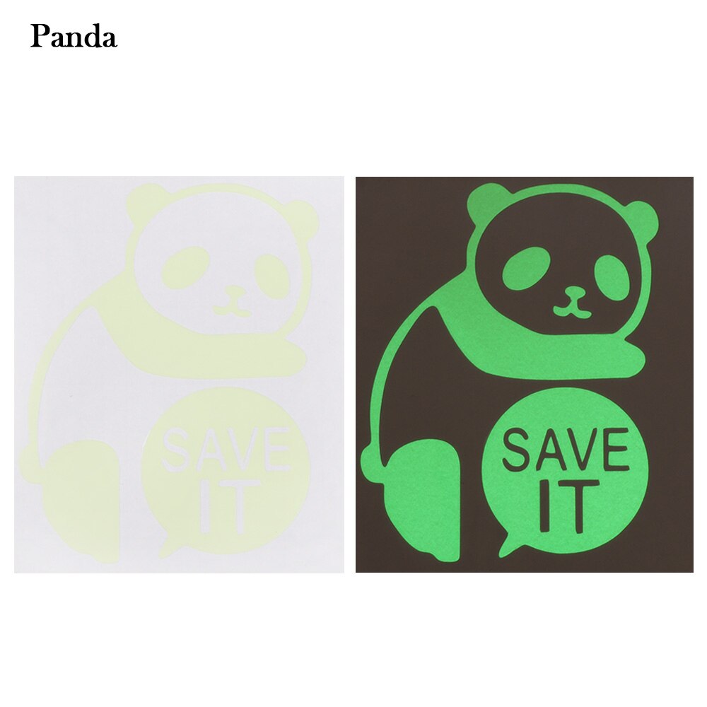 1Pc Cartoons Schakelaar Sticker Leuke Koeien Katten En Honden Fluorescerend Papier Lichtgevende Sticker Kinderkamer Woondecoratie: Panda
