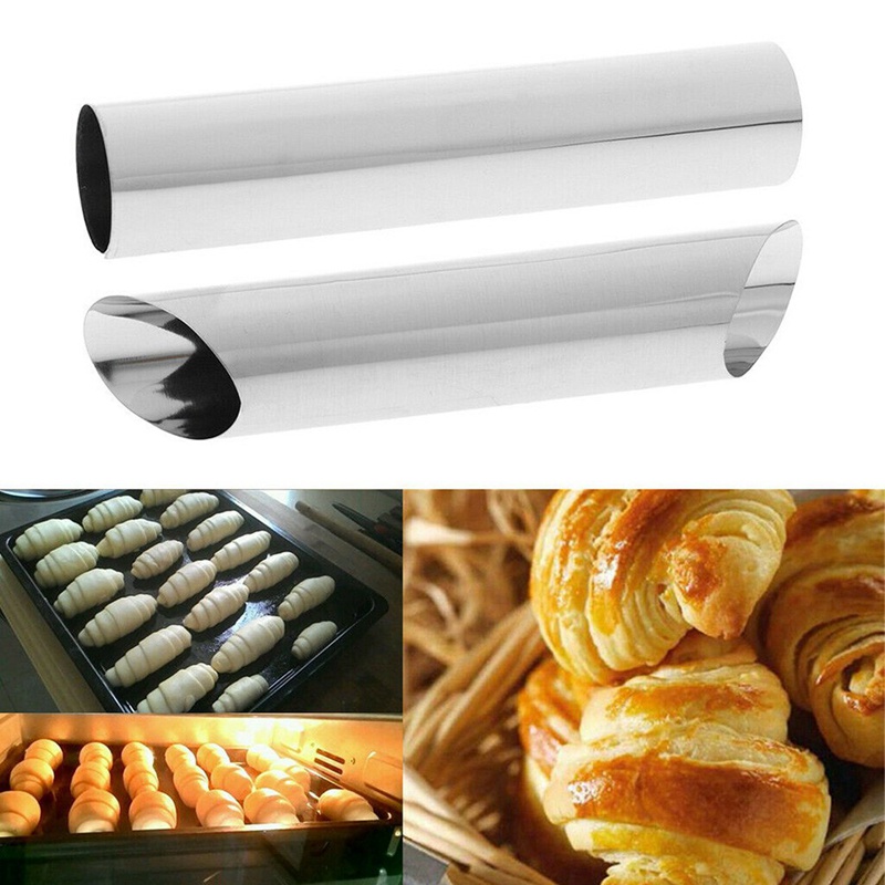 5/10 Uds pastel de formas molde de cuerno tubos de acero inoxidable conchas crema cuerno molde de horno para pastel