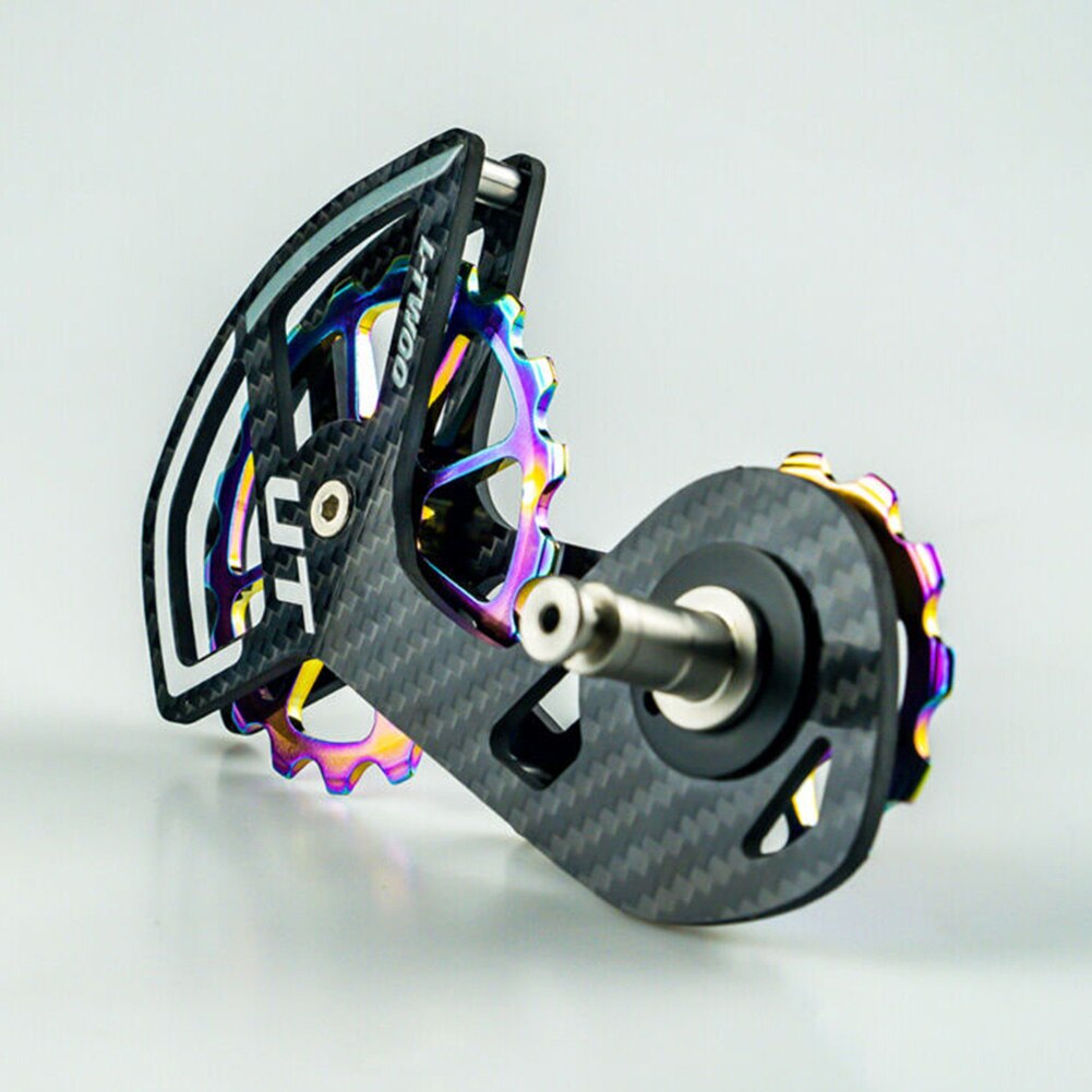 ​11 Speed 12T 18T Ceramic Bearing Carbon Fiber Bike Rear Derailleur Cage Pulley Wheel Kit Bicycle Cycling Parts Outdoor Riding