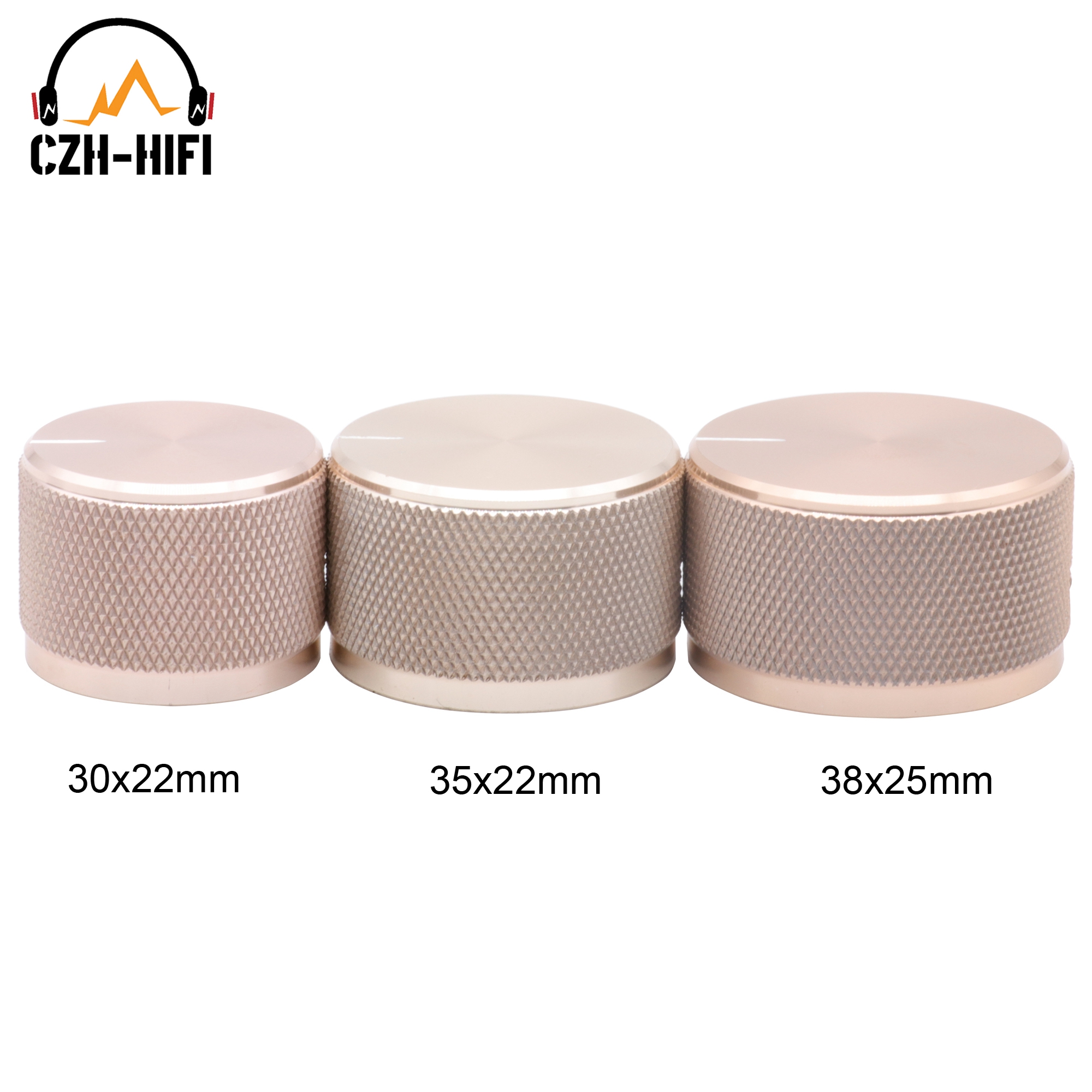 Perilla de Audio de 30mm, 35mm y 38mm, potenciómetro de aluminio sólido, interruptor giratorio, botón de puntero para CD, DAC, AMP, sonido de volumen, 1 ud.