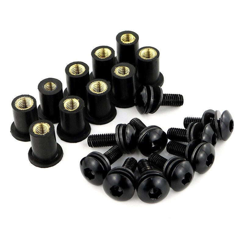 10pz 5 millimetri di trasporto Del Motociclo Vite Accessori Parabrezza Universale di Fissaggio A Vite Decorativa dado