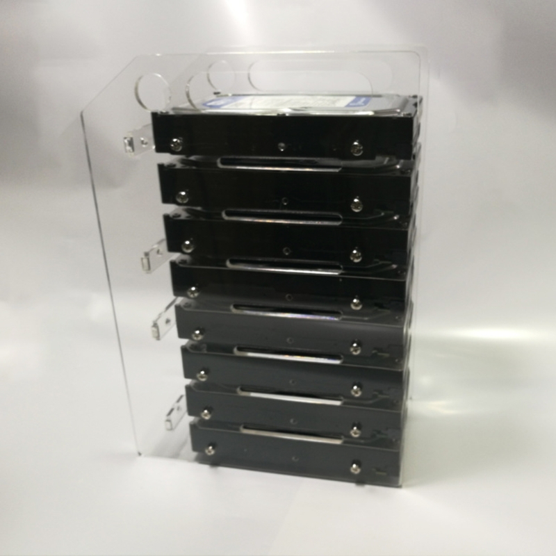 Rack SSD multistrato per Organizer per disco rigido da 3.5 &quot;scatola per disco rigido con staffa per desktop esterna trasparente con spazio per ventole