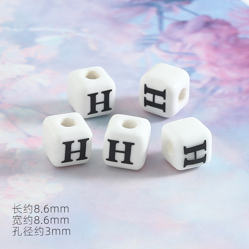 8mm Keramik Buchstabenperlen Diy Schmuck Armbänder Handgefertigtes Accessoire 5/10 Stück: Rosa / 2MM