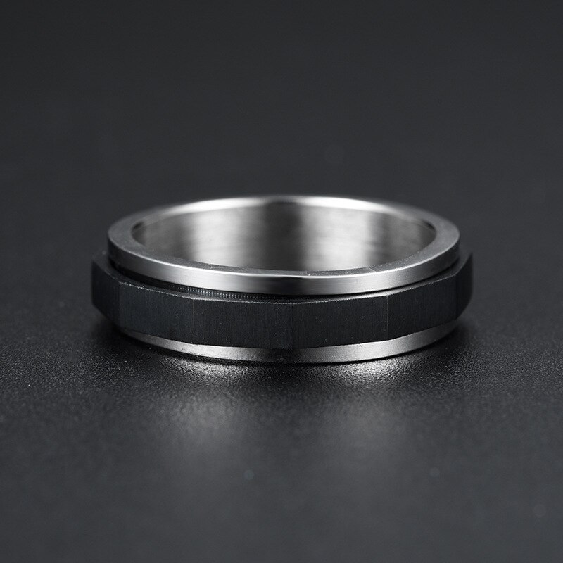 Anxiety Fidget Rings Stainless Steel Spinning Spinner Ring For Men Women 6mm Rhombus Section Lover Couple Rings