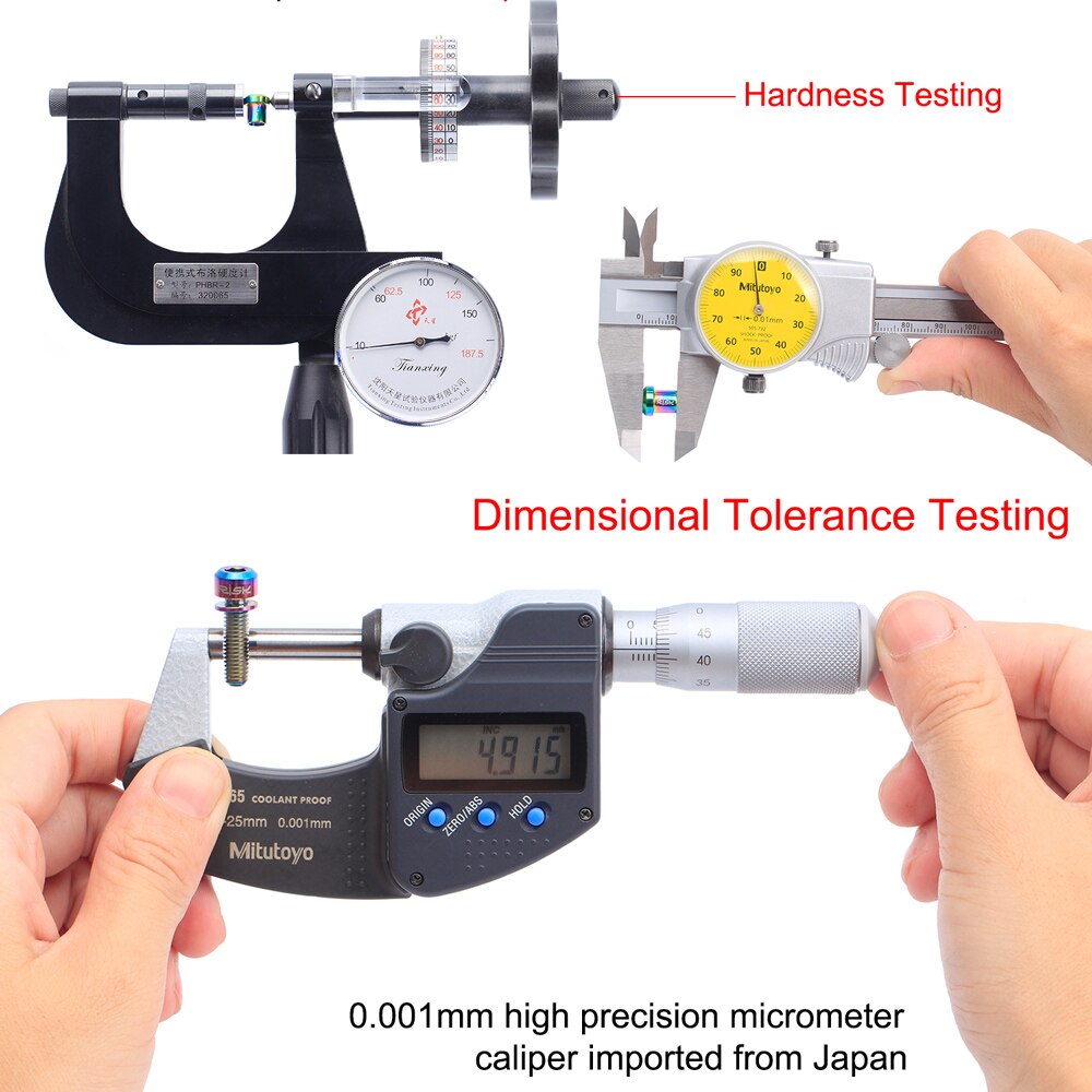 RISK Titanium Bolts M5 X18mm Front Fork Lock Screws Nuts Kit Ti Bolt Carbon Fibre Stem Bolts Road MTB Bike Fixing Fasteners Set