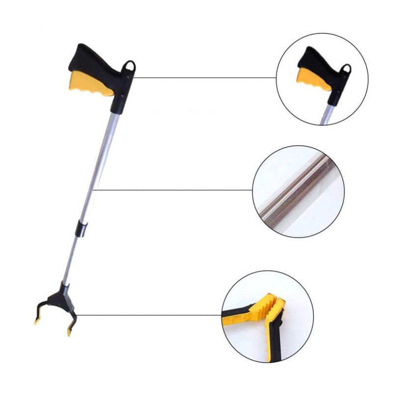 Folding Household Garbage Picker Alloy Trash Grabber Waste Leaves Pick Cleaning Up Clip Garden For Garden Tool Tool Yellow: yellow