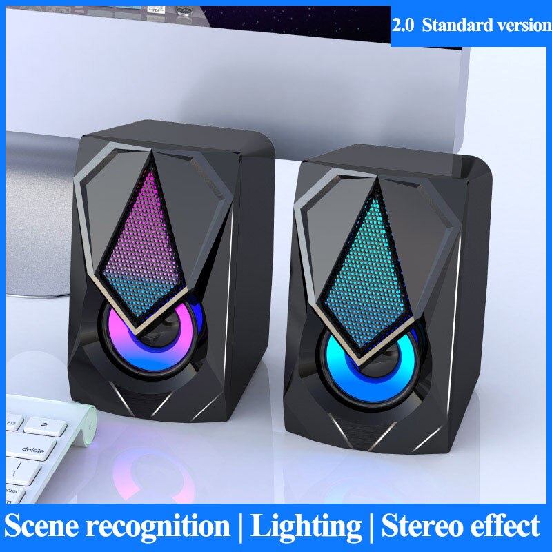 USB Wired Computer Speakers bluetooth speaker column Subwoofer Audio Speaker Multimedia Loudspeaker for Laptop Desktop Phone: 2.0 standard version