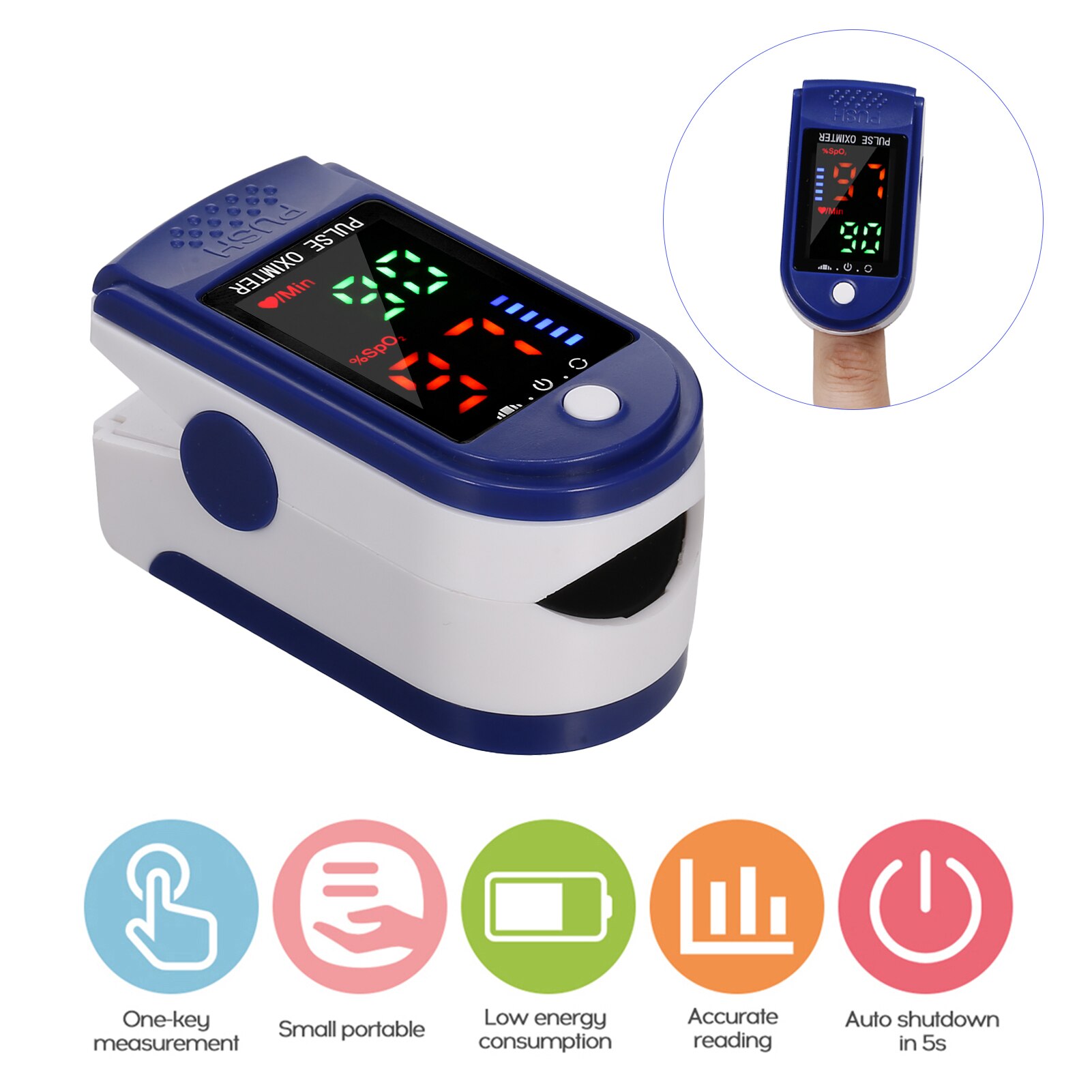 Fingerspitze Pulsoximeter Finger oximetro de dedo Tonometer Pulsoximeter Finger Pulsoksymetr пульсоксиметр на палец Napalcowy