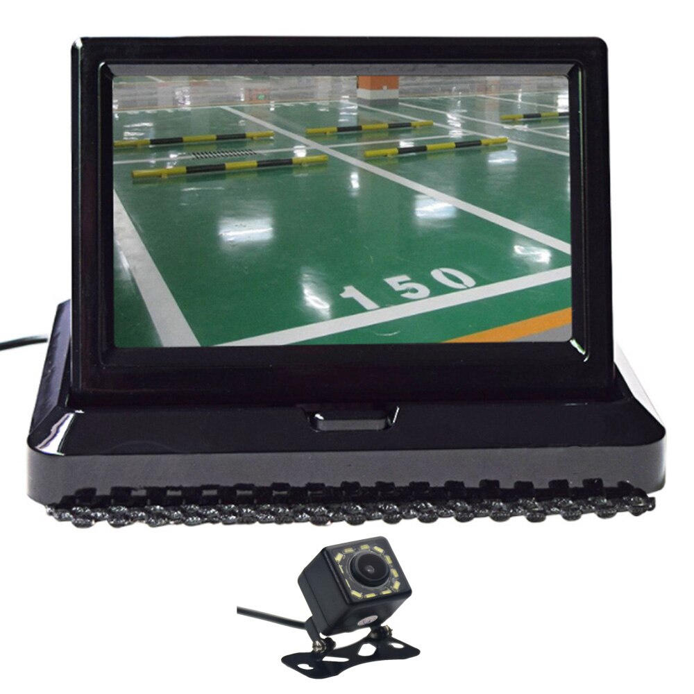 5.0 "Kleur HD CCD Auto Display 5 inch Vouwen Digitale 2 Kanaals Video-ingang DVD Speler DC 12 /24 v En 12 LED Achteruitrijcamera