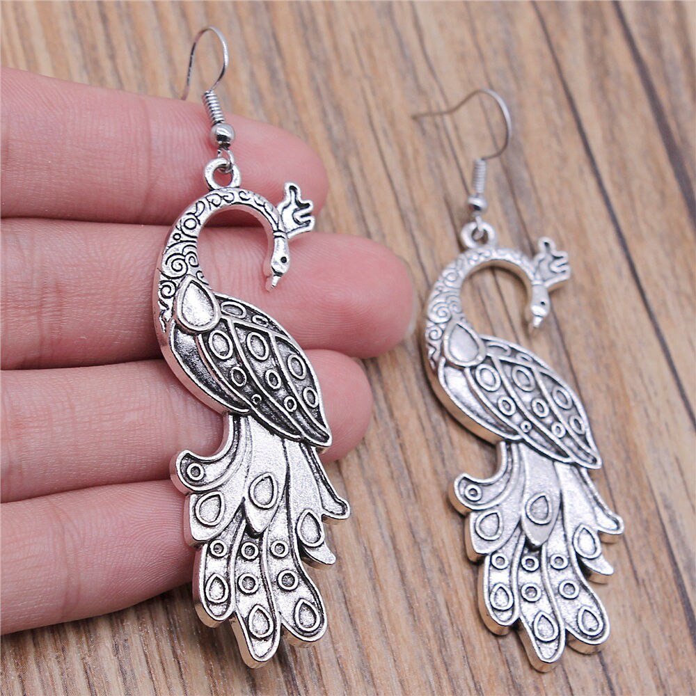 1 Paar Haak Oorbellen Phoenix Earring Connector Earring Voor Vrouwen Dangle Earring: 61x21mm