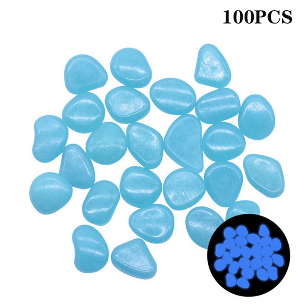 Pierres lumineuses qui brillent dans le noir, 100 pièces, rochers pour Aquariums de jardin, décoration pour passerelle: Blue 