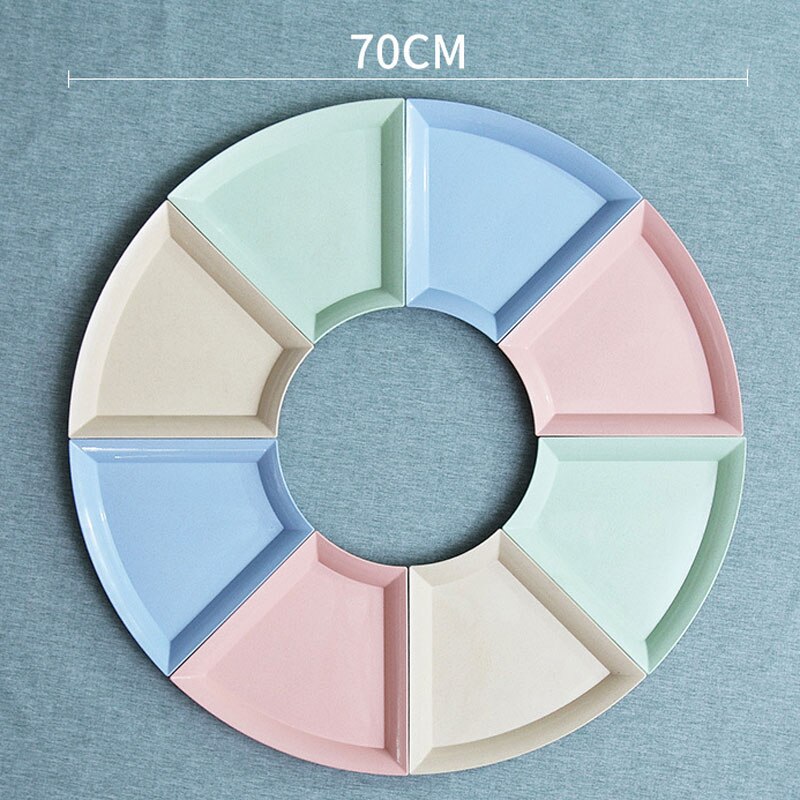 Dinnerware Rice Bowl Plate Set Combination Round Circle Food Tray Fruit Sara Dishes For Lunch And Dinner Plastic Tableware: 8pcs