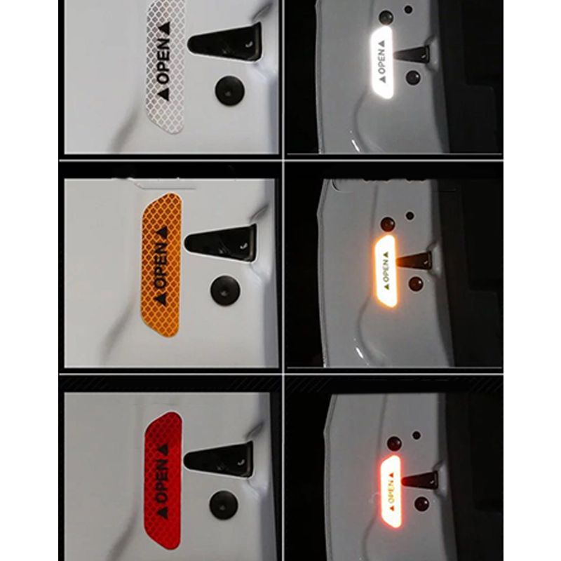 4 pieces of car door anti-collision stickers, reflective tape, auto parts, exterior, reflective tape, reflective strip
