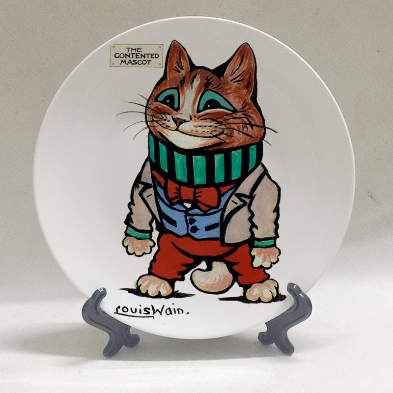 Louis Wain Art Plate Wall Dish Anthropomorphic Cats Kaleidoscope Cats Wall Decorative Plate Hanging Plate Background Decoration: C