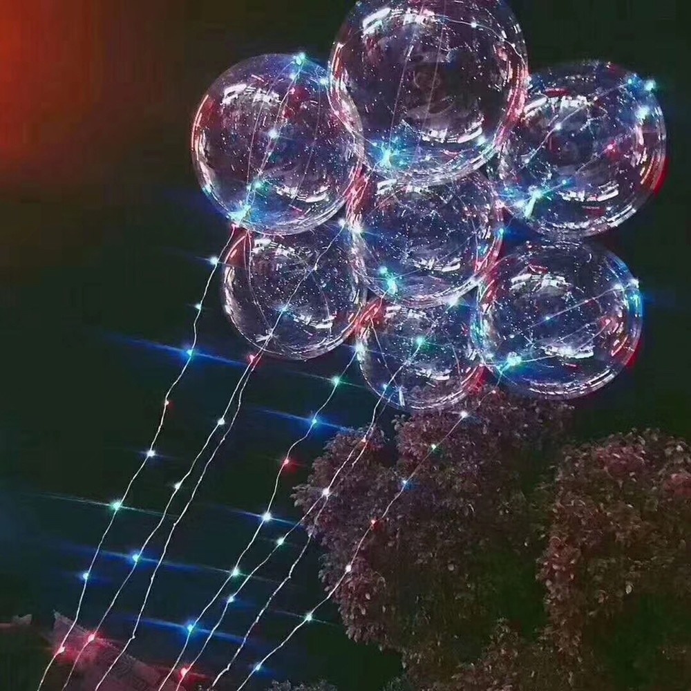 Dekorativa bollar vardagsrum 20 tum lysande led ballong genomskinlig rund bubbel dekoration fest bröllop 11 juni