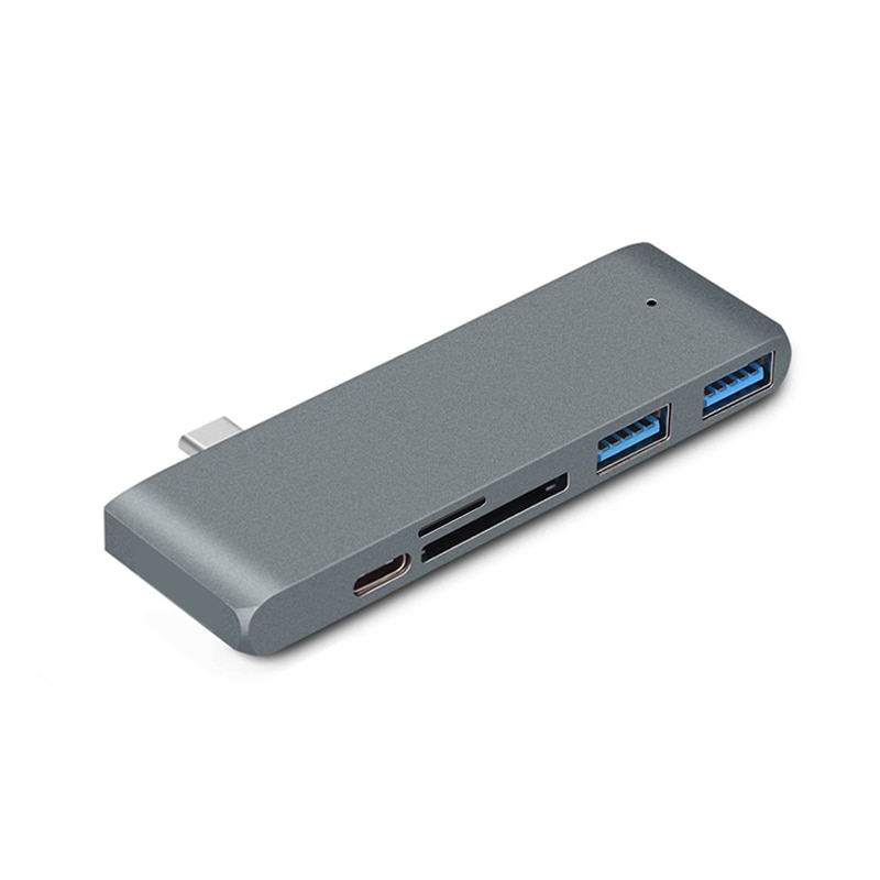 Basix usb type c hub til macbook 12 tommer usb-c dock adapter thunderbolt 3 med micro sd/tf læser slot til mac bookpro usb c hub: Grå