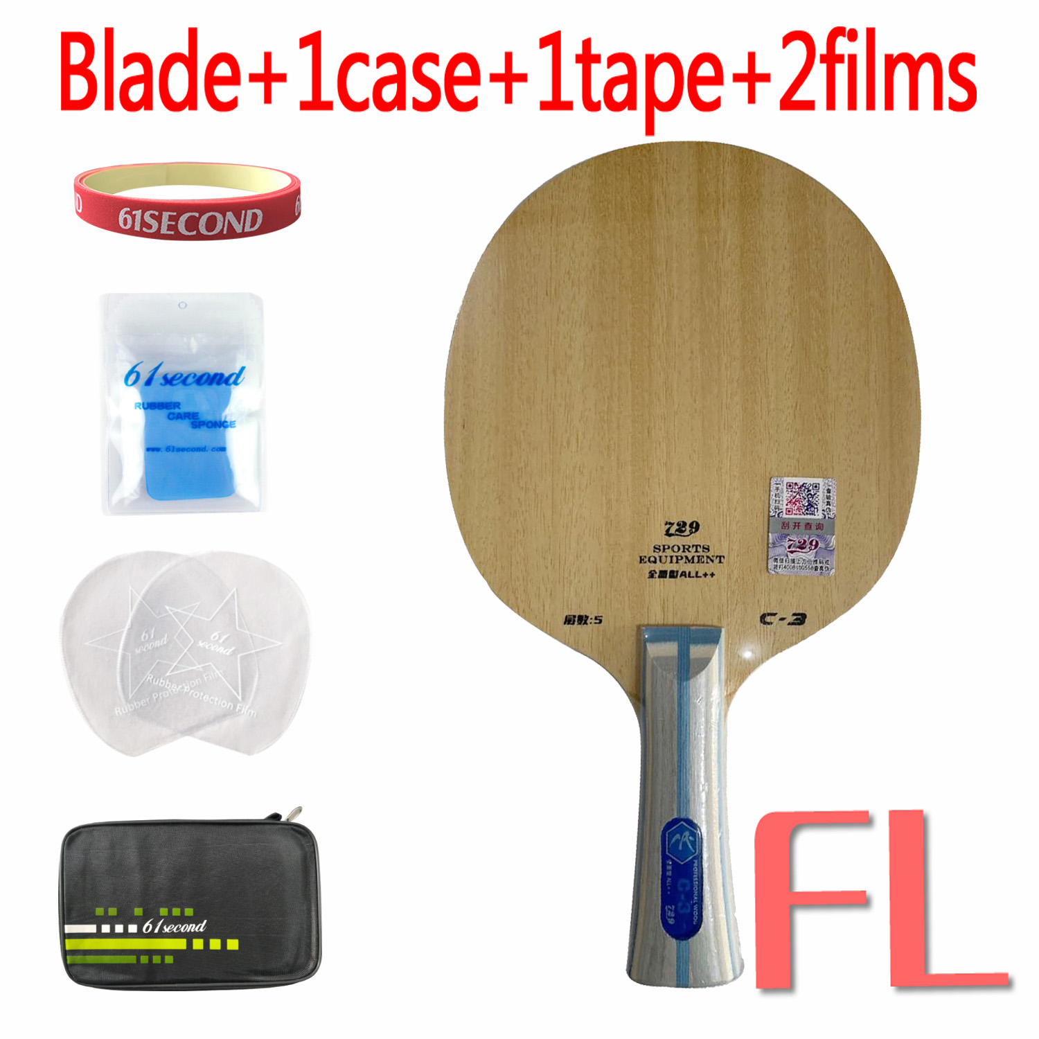 Lame de Tennis de Table en bois pour raquette de ping-pong rtc 729, Friendship C-3 C3 C 3: FL with FM case