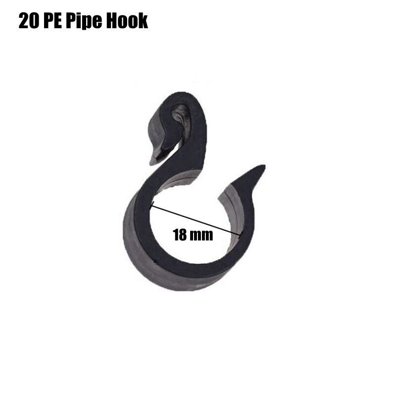 10pcs 20mm PE Pipe Connectors Agricultural Micro Irrigation Hose Connector Gardening Watering Kits Tube Tee Elbow Joints: 20PE Pipe Hook