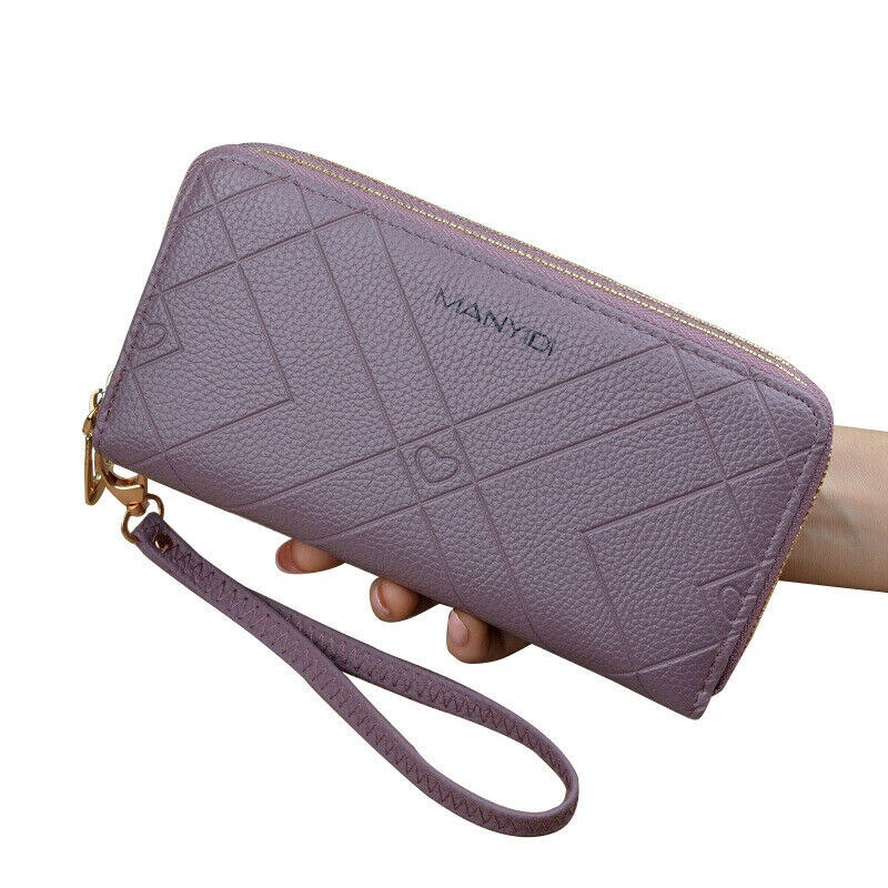 Noenname-null pochette pour femmes portefeuille en cuir synthétique polyuréthane porte-cartes long sac de téléphone sac à main sac à main bracelet: A
