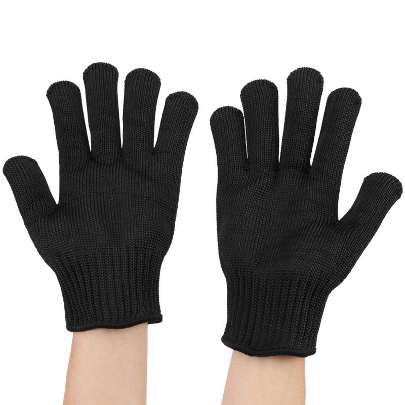 Rvs Mesh Cut Proof Steekwerende Veiligheid Handschoen Werk Slager Bescherming Hand Tool Anti Cut Handschoenen Zwart