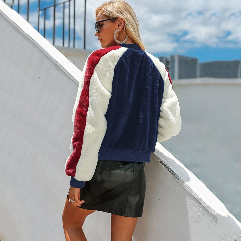 Chaqueta cálida de lana de cordero de imitación forrada para Otoño e Invierno para mujer, abrigo , prendas de vestir, abrigo de piel sintética