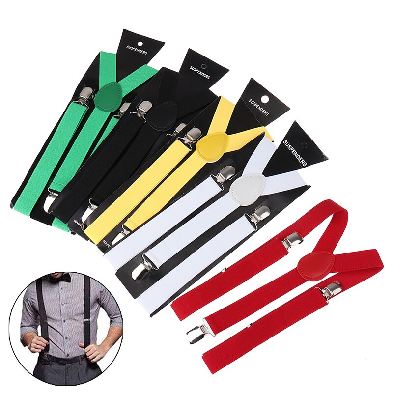 Justerbare elastiske seler til voksne unisex kvinder mænd y form elastiske clip-on seler bukser seler