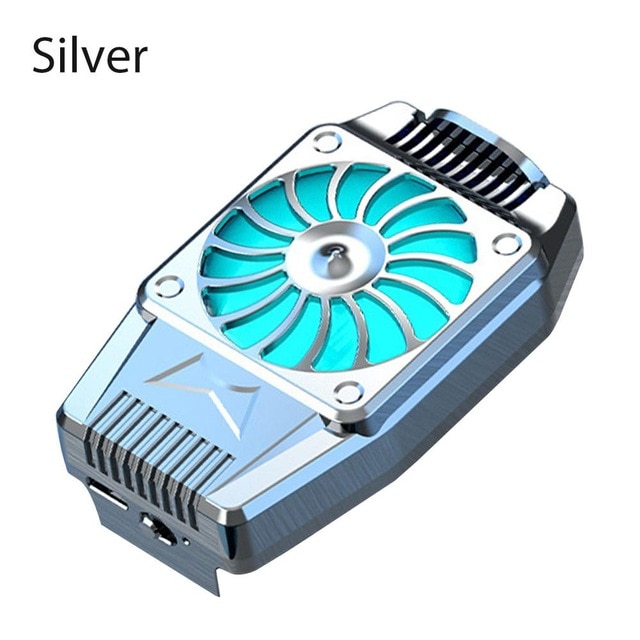 Ewwke Draagbare Koelventilator Game Mobiele Telefoon Cooler Usb Aangedreven Mobiele Telefoon Radiator Snap-On Cooling Tool: Sliver