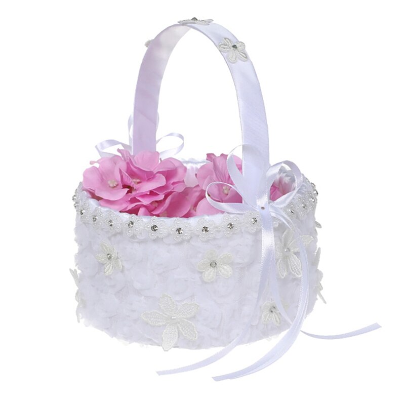 Suitable Wedding Flower Basket Flower Petal Basket Wedding Flower Basket Western Style Lace Wedding Supplies