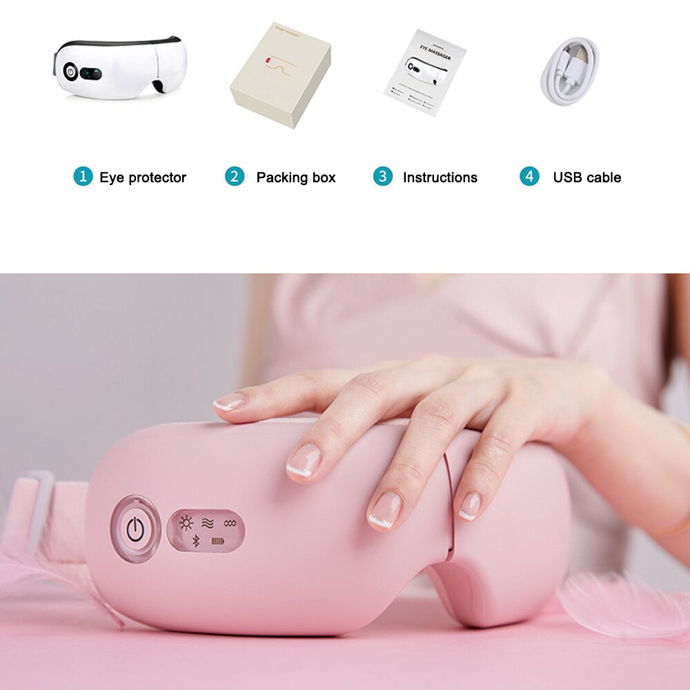 Smart Airbag Vibration Eye Massager Eye Care Instrumen Heating Bluetooth Music Relieves Fatigue Anti Wrinkles Relax Eyescare
