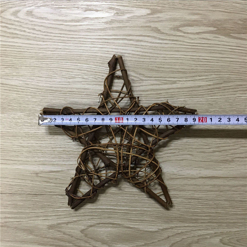 1pc Weihnachten Dekoration 10-30cm Weihnachten Party Hochzeit Kränze Dekoration Girlande Material Rattan Kranz Bauernhaus: Star 20cm