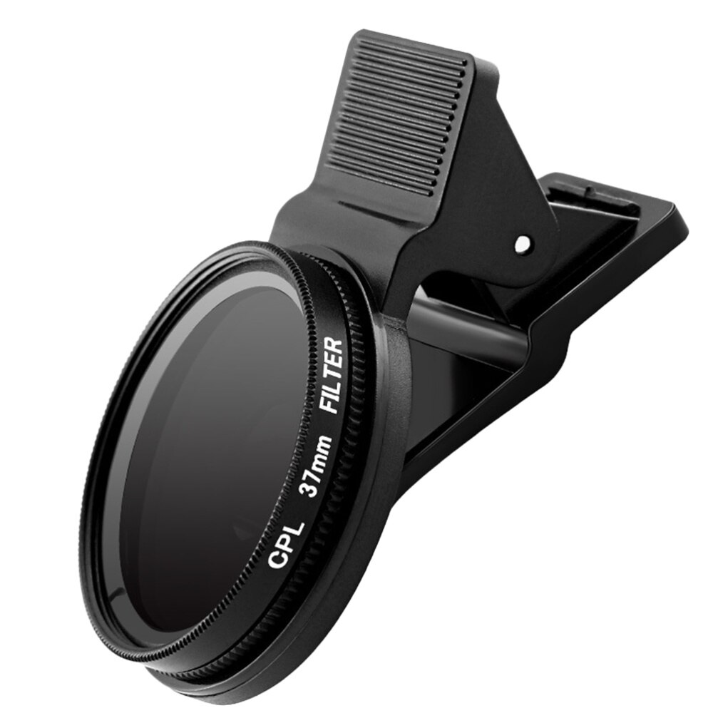 Ultradunne Clip-On Cpl Telefoon Lens Camera Circulaire Polarisator Neutrale Dichtheid Filter 37Mm Lens Camera Lens (Zwart)