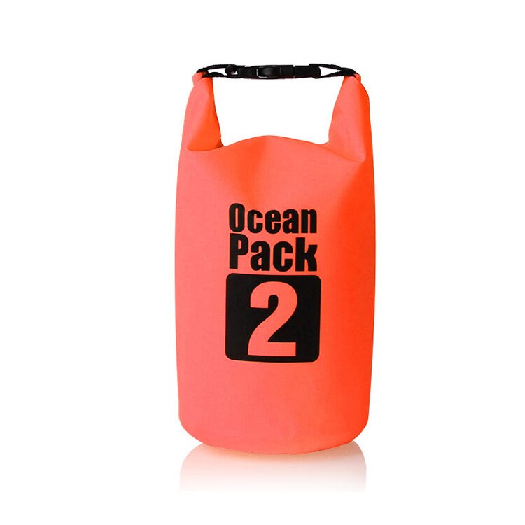 Iksnail 2l vandtæt vandtæt tørpose sæk opbevaringspakke pose svømning udendørs kajak kano flod vandring sejlads: Orange