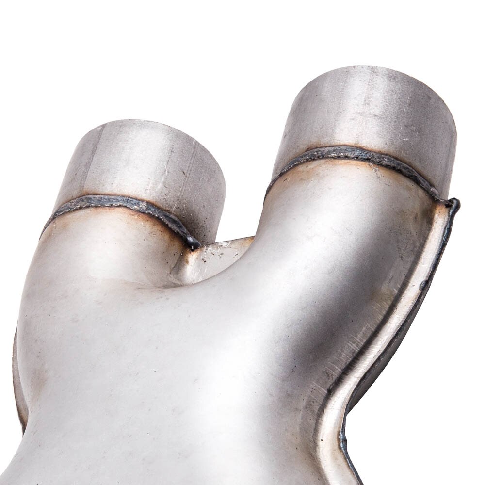 Universal X-Pipe Exhaust Tip 2.5" Dual Inlet 2.5"inch Outlet Crossover Tail Pipe