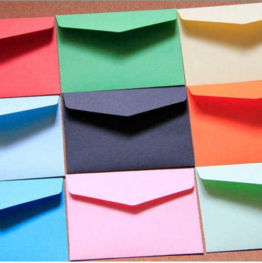 100 sztuk/partia cukierki kolor mini koperty DIY wielofunkcyjne Craft Paper koperta na list papieru pocztówki szkolne