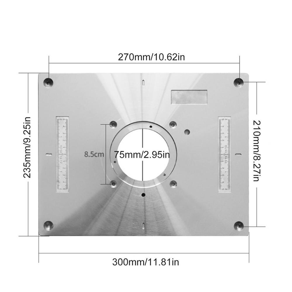 Aluminum Alloy Woodworking Bench Router Plate Router Multi-functional Table Insert Plate Trimmer Engraving Machine