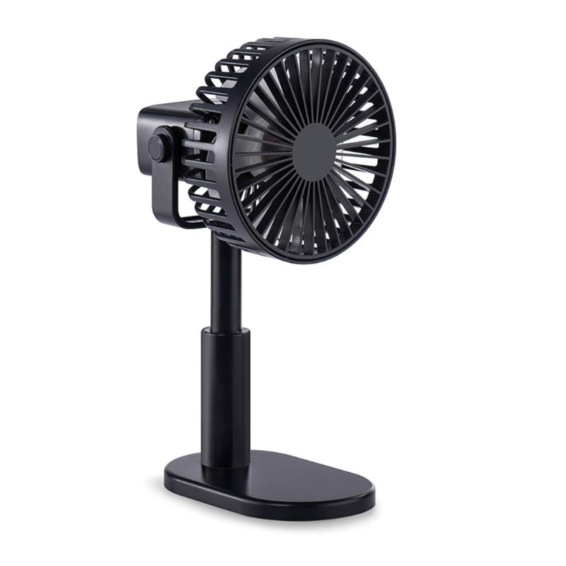 Rechargeable Desk Fan Portable Ultra-quiet Electric USB Fans Silent Air Cooling Fan: Black