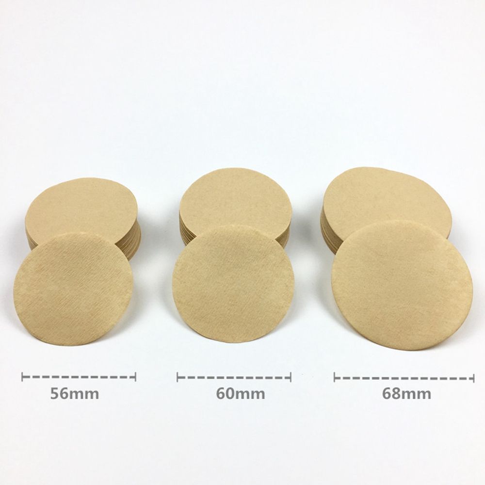 Papier filtre à café rond pour cafetière expresso V60, outil de Pot Moka, 56mm 60mm 68mm, 100 pièces