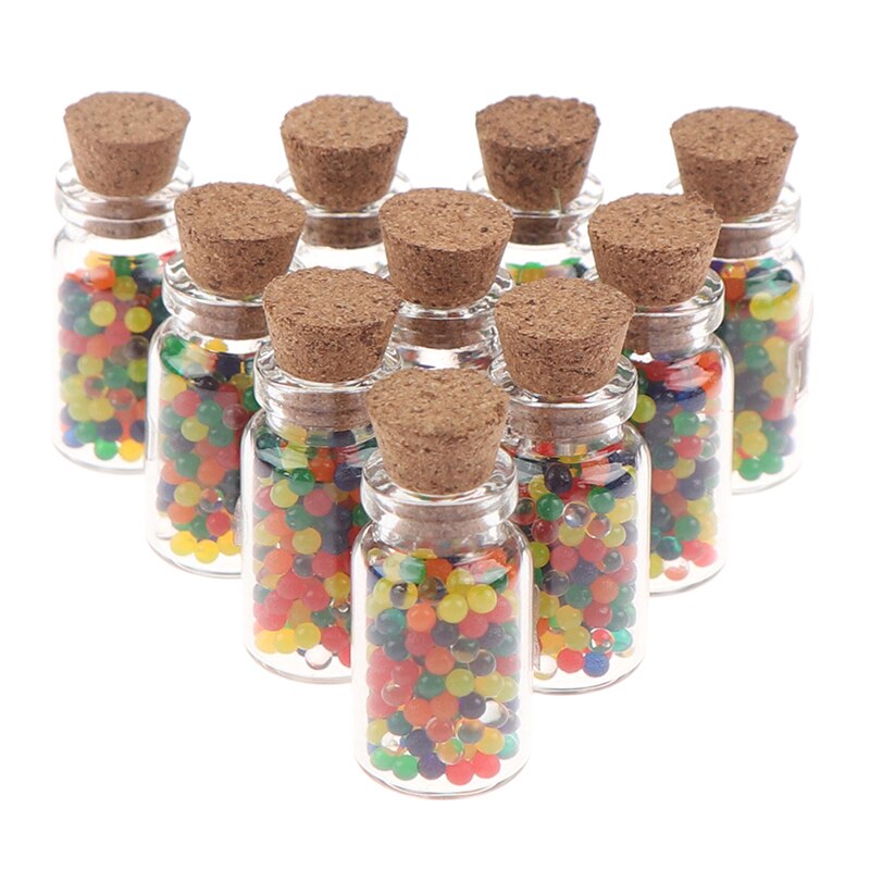 10Pcs 1/12 Dollhouse Miniature Accessories Mini Resin Candy Jar Simulation Candy Bottle Model Furniture Toy for Doll House Decor