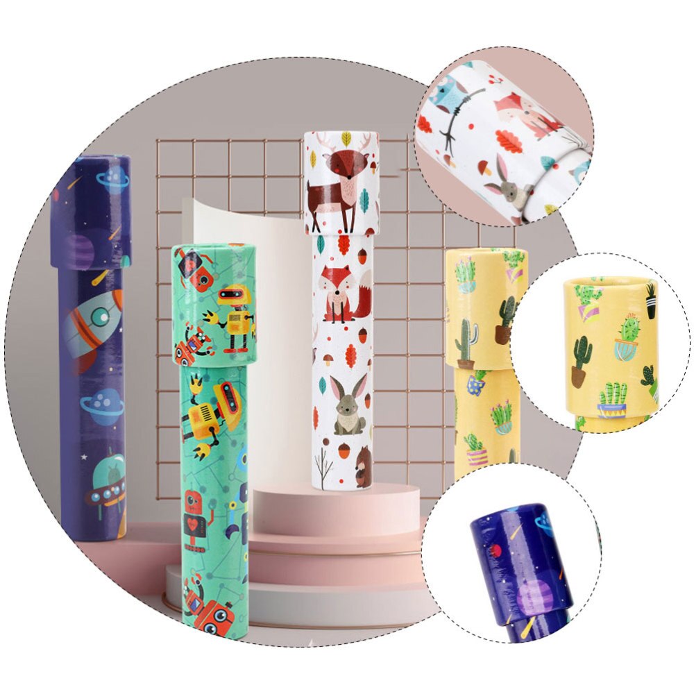 4 pièces en plastique kaléidoscope classique jouet intéressant kaléidoscope enfants kaléidoscope jouet éducatif drôle jouet pour les enfants à la maison