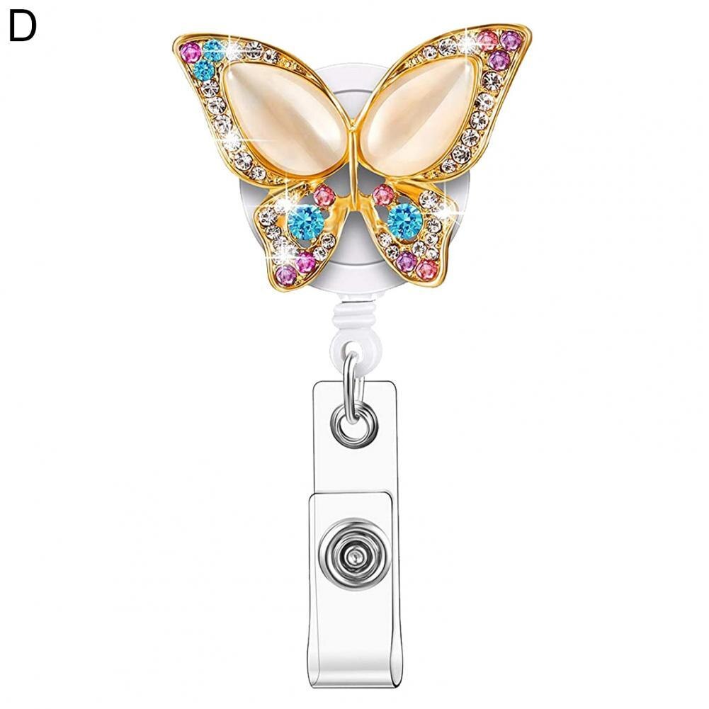 Badge Reel Chic Draagbare Studenten Badge Reel Clip Compact Ingelegd Badge Clip:  D