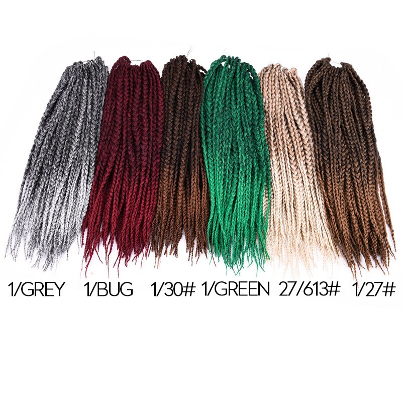 Ombre Grey 18 Inch Synthtic Micro Crochet Box Braids Hair Extension 24 Roots hair Braiding for Black Women